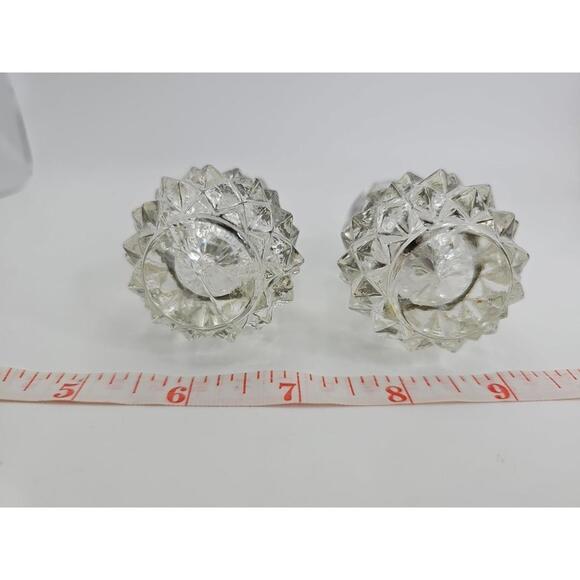 VTG Indiana Glass Diamond Point Salt & Pepper Shakers Crystal NOS - Picture 8 of 11